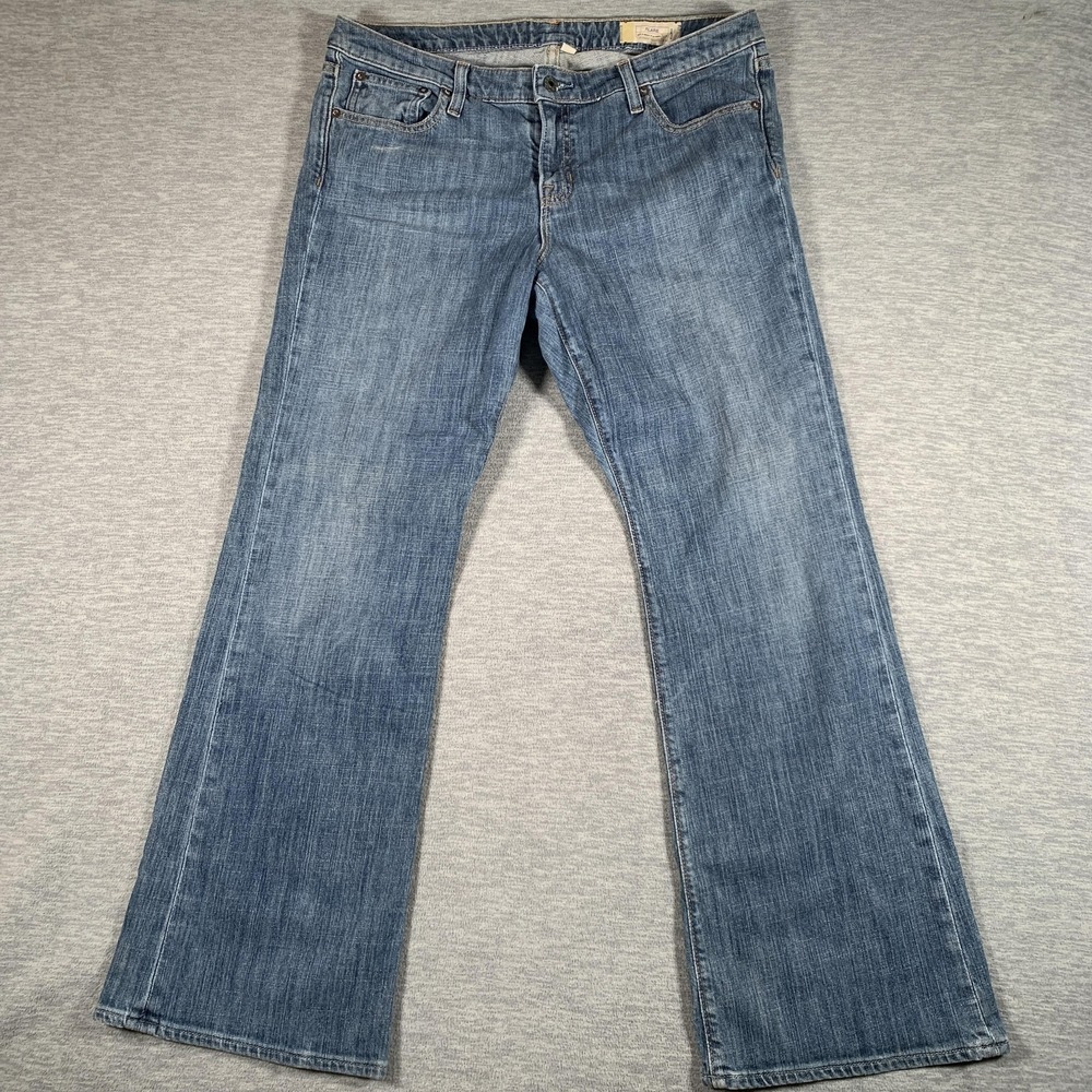 Gap Jeans Womens 12 Blue Medium Wash Mid Rise Flare Stretch Denim‎ Regular Fit